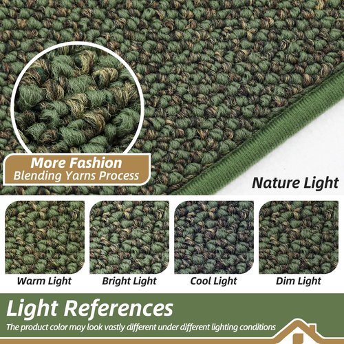 BEQHAUSE Dirt Trapper Door Mat 32" x 72", Non-Slip Washable Doormats Entrance Mat, Dirt Resistant and Absorbent Welcome Mat, Low Profile Floor Mats for Front Back Door and Entryway, Green
