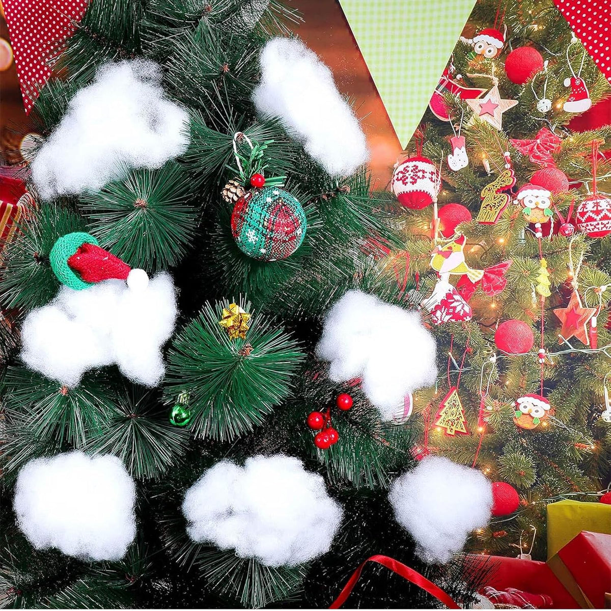 Shappy Christmas Fake Snow | 165.79 Ounce Fluffy White Cloud Fiber for Indoor Decor