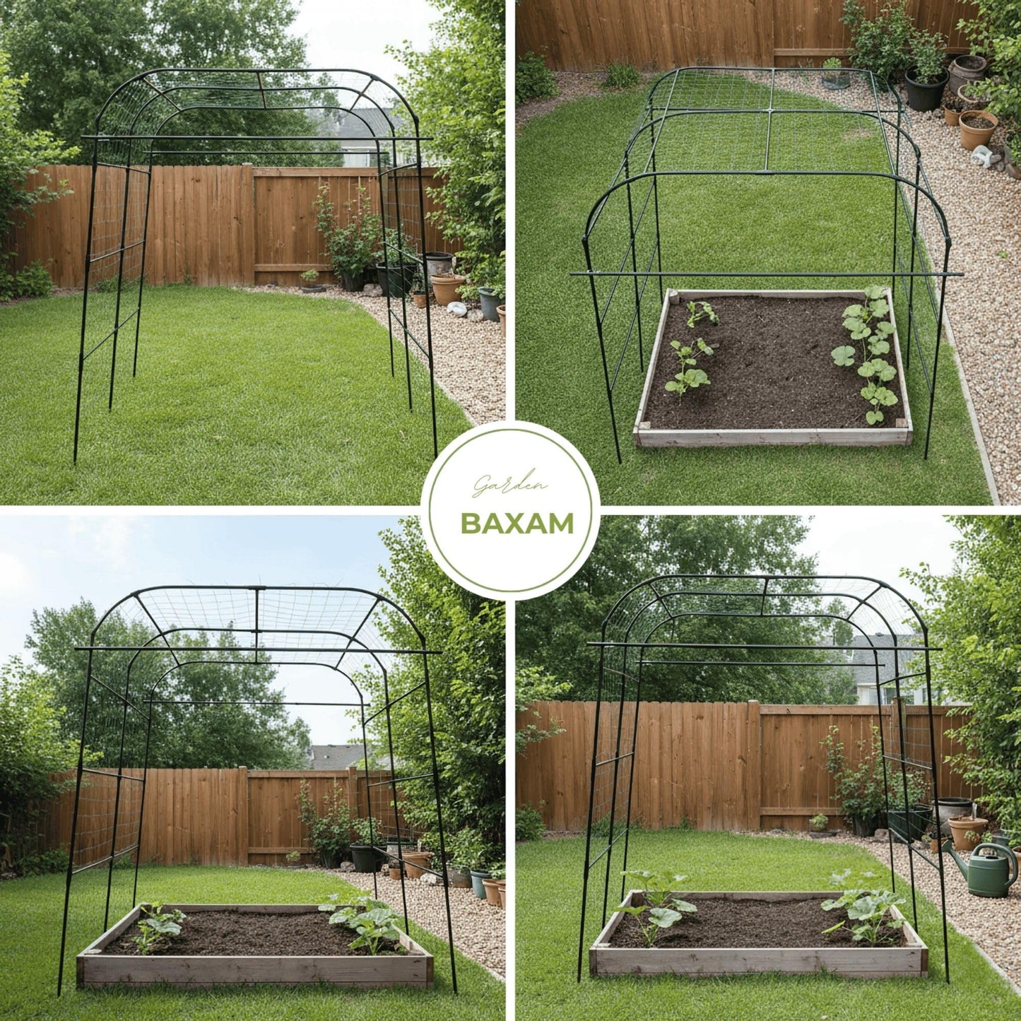 BAXAM Wide Arch Trellis 7FT Extra Tall Garden Trellis Arch – Sturdy Plastic Coated Steel Metal Arch for Garden Climbing Plants & Vegetables, Weather-Resistant Outdoor Cucumber Trellis Arch