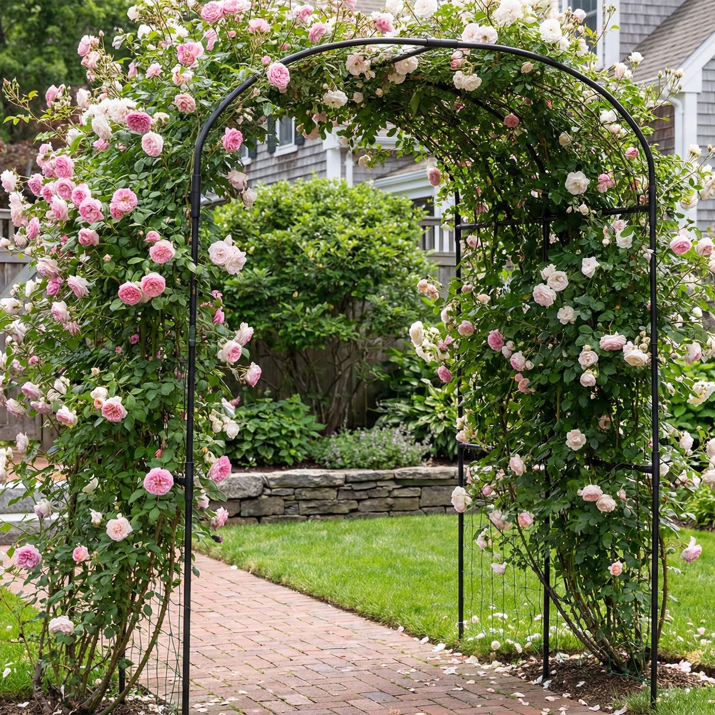 DoCred Tall Garden Arch Trellis for Climbing Plants, 83 Inch Tall Metal Plant Support Trellis Archway for Climbing Vine Vegetable/Fruit/Flower Outdoor Yard Lawn Garden Arch Tunnel Trellis