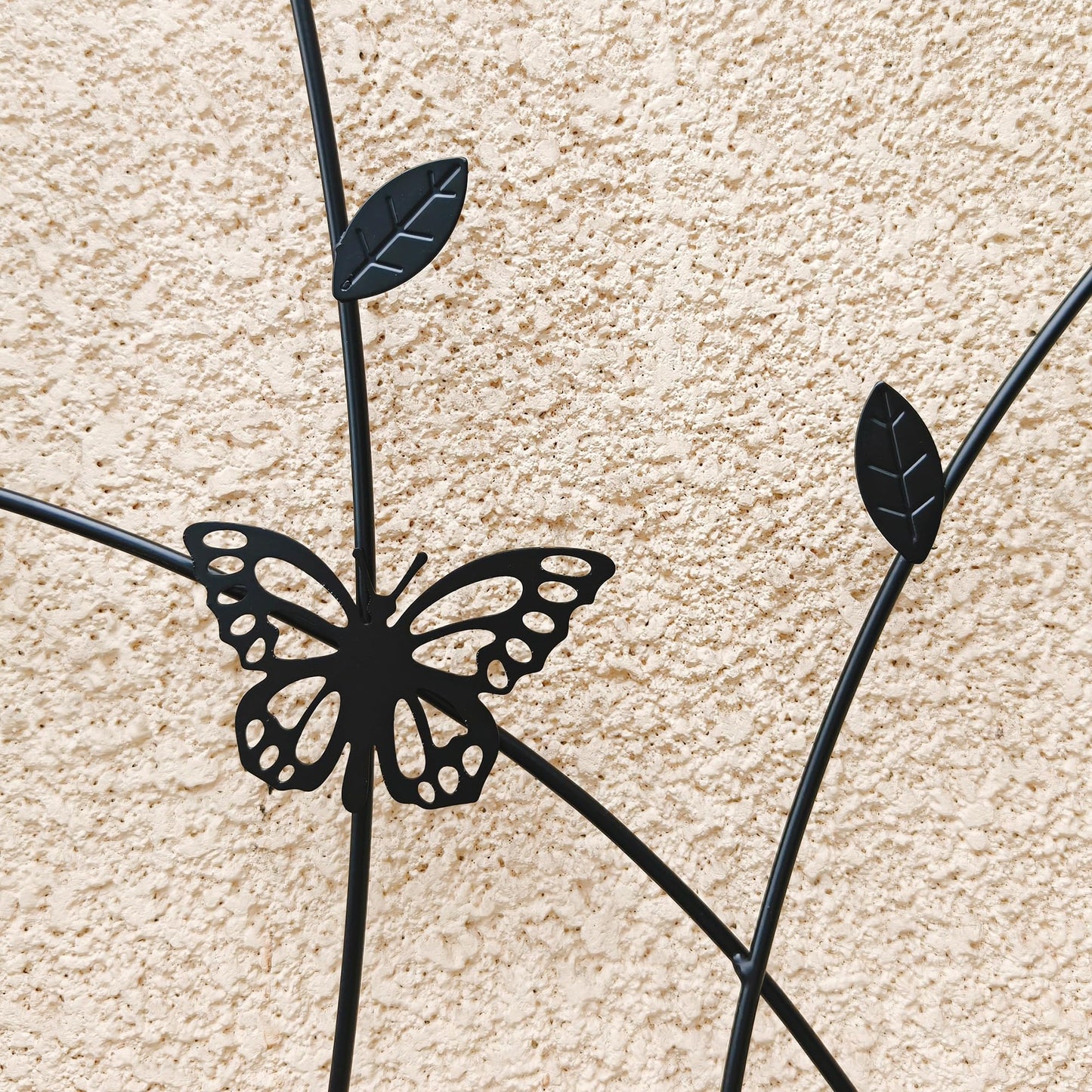 Wooakway 4 Pack Metal Garden Trellis, 71" x 19.7" Rustproof Decorative Plant Support with Butterfly Design for Outdoor Climbing Plants, Heavy Duty Flower Trellis for Roses, Yard Privacy Screen, Black