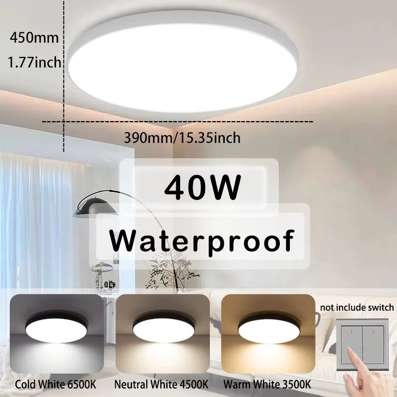 Waterproof Bathroom Light ceiling lamps Led Kitchen Ceiling Lights 30W 40W Led Ceiling Lamp For Living Room Balcony Toilet 220V