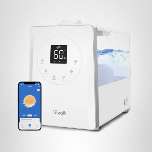 LEVOIT LV600S Smart Warm and Cool Mist Humidifiers for Home Bedroom Large Room, (6L) 753ft² Coverage, Quickly & Evenly Humidify Whole House, Easy Top Fill, App & Voice Control - Quiet Sleep Mode