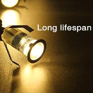 LED Deck Lights 0.7" Tiny Deck Driveway Light Dock Path Step Road Light Outdoor and Indoor Decoration Security Lighting (Warm White, 6pcs)