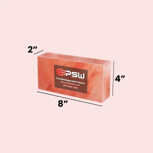 Himalayan Pink Salt Bricks and Salt Glue 8"x4"x2" 50-Pack for Walls, Sauna, Spa, Home Wall Decor improvement (Pack of 50 Bricks + 2 Glue)
