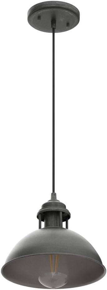 LOG BARN Pendant Lighting with Cutouts on Top, Industrial Silver Brushed Pendant Light for Kitchen Island, Dining Room and Bedroom