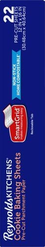 Reynolds Kitchens Baking Parchment Paper Sheets - Pre-Cut, Oven-Safe, No-Mess Cleanup | 12x16 in, 22 Count (Pack of 2)
