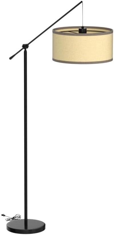 Brightech Hudson 2 - LED Floor lamp, Tall Lamp with Sturdy Base, Contemporary Arc Lamp for Living Rooms & Offices, Great Living Room Décor, Mid Century Modern for Bedroom - Jet Black