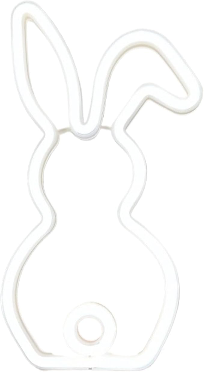 LAFANDE Bunny Easter Neon Sign for Easter Decorations, LED Lights USB Easter Window Lights, Rabbit Lamp Window Lights, Wall Window Decor for Party Holiday Night Bedroom Present