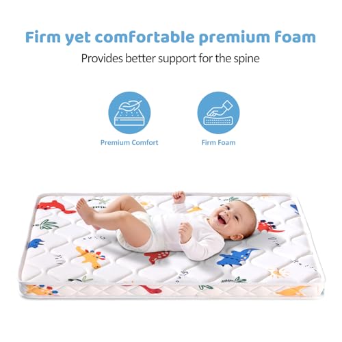 Lillibearas Pack and Play Mattress 38" x 26" x 1.5", Firm Support and Comfort Foam, Soft Playard Mattress for Babies and Toddlers, Baby Essentials Items