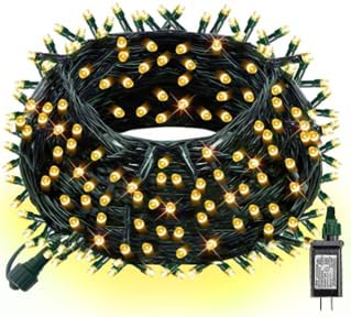 Outdoor String Lights 99FT 300 LED Connectable 8 Modes with Timer Decorative String Lights for Xmas Tree Patio Party Warm White