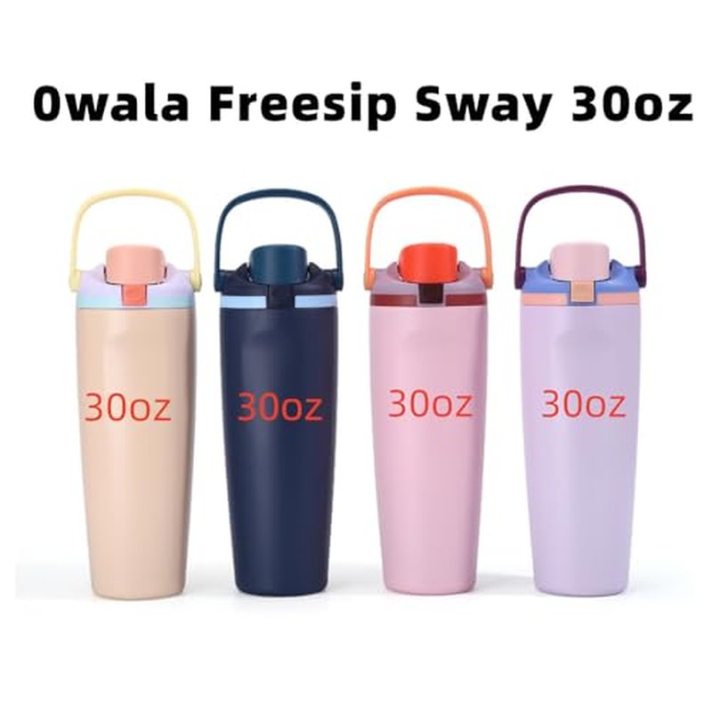 Metal Straw Replacement Compatible With Owala FreeSip Sway 30oz Water Bottle，Reusable Stainless Steel Straws Fit for Owala Water Bottles