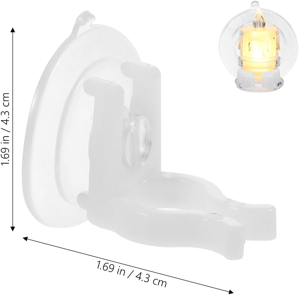 PRETYZOOM 12Pcs Window Candle Holders - Strong Suction Cups for Secure Flameless Electric Candles | Transparent PVC Clamps for Holiday Decor