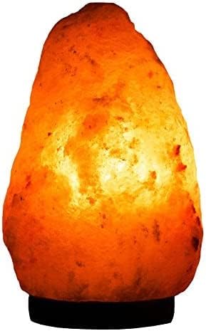 Needs&Gifts Himalayan Salt Lamp, Natural Crystal Rock Lamp Pink Light, Hand Crafted Wooden Base Direct from Foothills of The Himalayas Home Decor, Dimmable lamp Pinkish-orange 4-7LB (N23)
