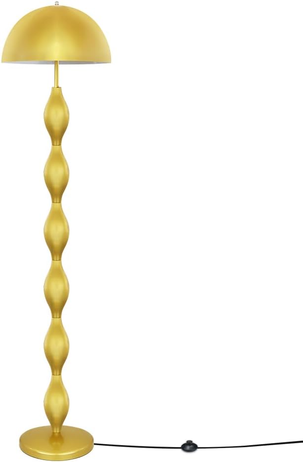 Vintage Creative Mushroom Lamps for Living Room,63" Unique Led Floor Lamp Gold,3 Colors Modern Tall Standing Light,Minimalist Reading Light for Dining Room,Office,Bedroom