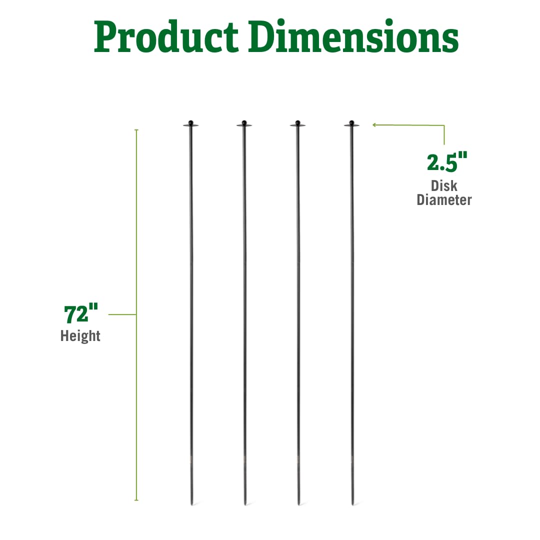 Gardener's Supply Company Garden Stake Netting Support | Heavy Duty Powder Coated Steel Frame for Fencing | Plant & Crop Protection from Wildlife | (Set of 4)