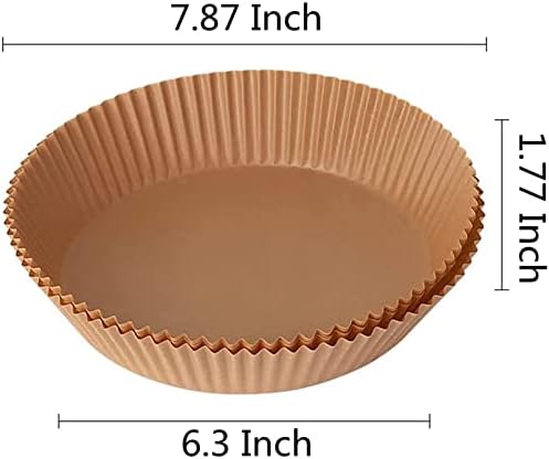 Skiennix Air Fryer Liners - 100 PCS Non-Stick Parchment Paper for Grease-Free Baking | Food Grade & Oil-Proof