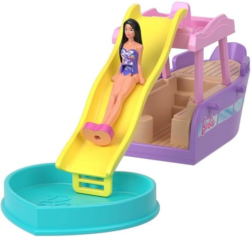 Barbie Mini BarbieLand Playsets - Dream Boat Toy Vehicle with Color-Change Surprise & 1.5-Inch Doll