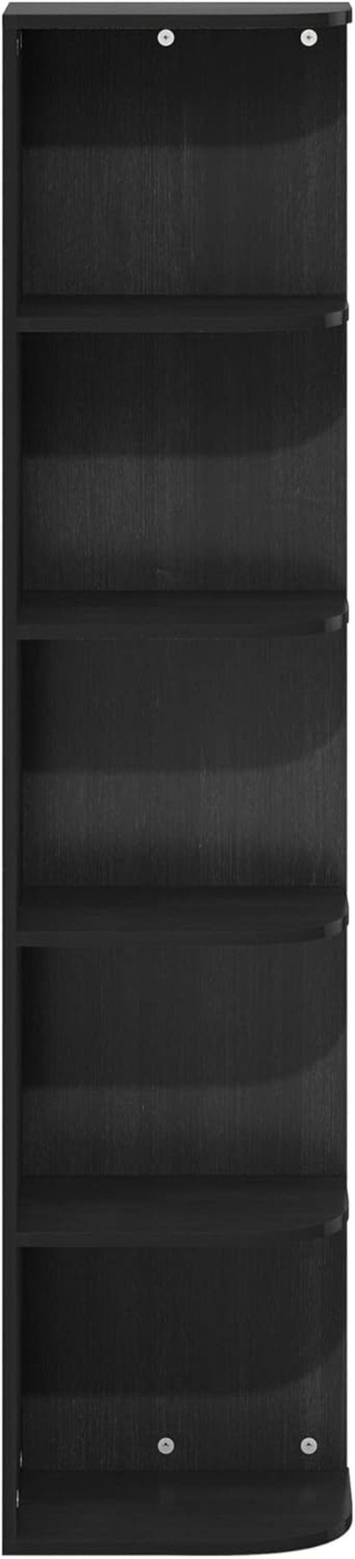 Furinno PASIR 5-Tier Corner Bookshelf - Stylish Open Shelf Bookcase for Living Room, Bedroom & Office | Blackwood 9.3 x 12 x 51.7
