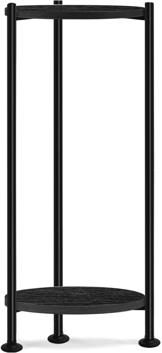 Lilybud--lily Plant Stand Indoor Outdoor, 30'' Tall Plant Stands for Indoor Plants, Heavy Duty Indoor Plant Shelf, 2 Tier Display Rack for Living Room, Balcony, Deck, Black