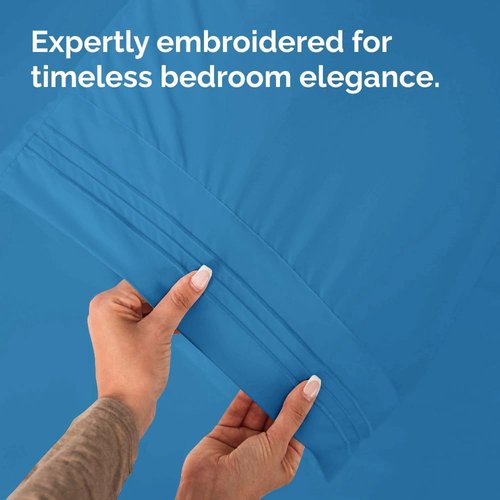 King Pillow Cases by [Brand Name] - Ultra Soft Hotel Quality Covers - Wrinkle Free & Fade Resistant - Denim Blue, 2 Piece Set