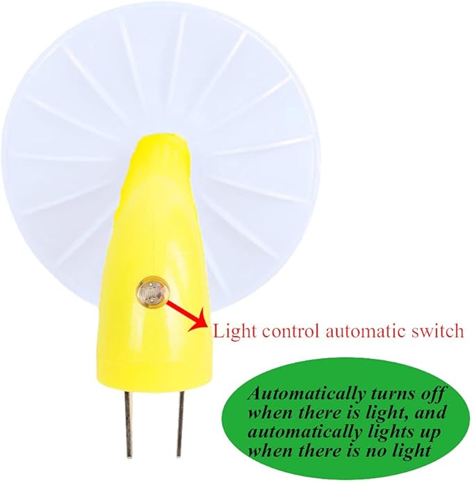 ESUPPORT Mushroom-Shaped Energy Saving Sensor LED Night Light with Plug Colorful(Average Life Expectancy 50000h) Colorful