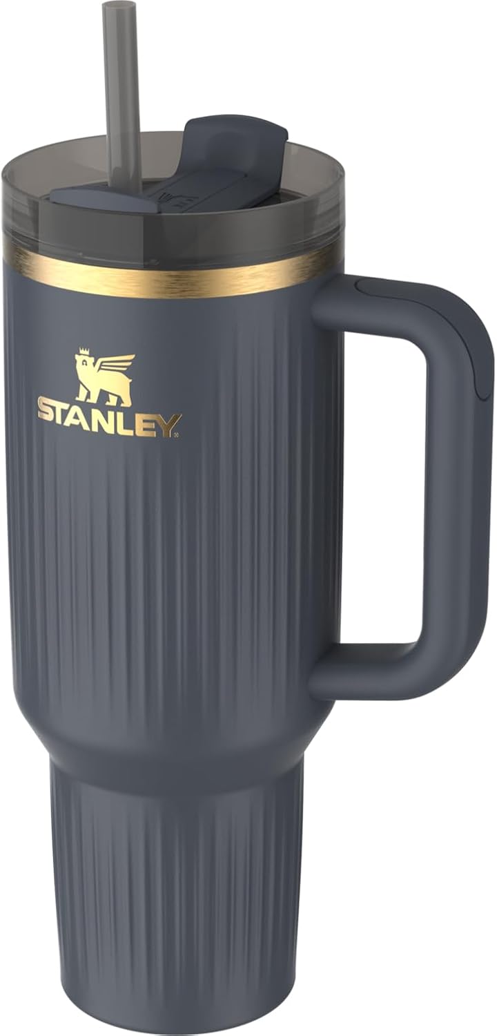 STANLEY Quencher H2.0 Tumbler - 40 oz Insulated Stainless Steel Cup with Handle & Straw | BPA-Free | Fluted Twilight