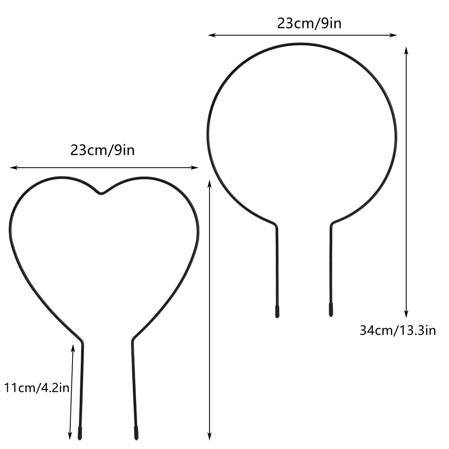 Lyellfe 8 Pack Garden Trellis for Climbing Plants, 13" Rust Free Climbing Trellis for Potted Plants, Iron Plant Trellis, Climbing Holder Rack for Pothos, Hoya, Vines, Stem Stalks, Round, Heart