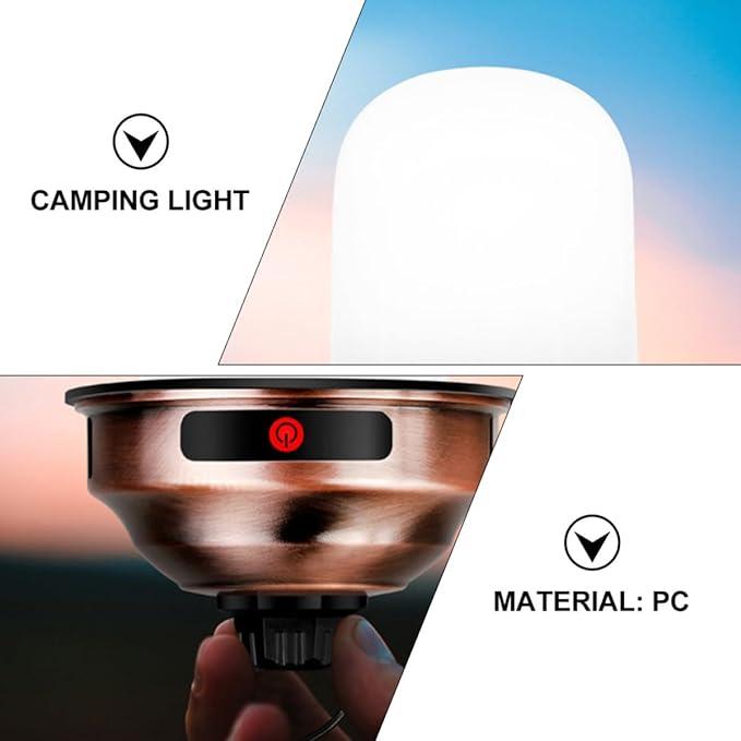 Rechargeable LED Camping Lantern Portable Tent Light Super Bright Retro Outdoor Lamp for BBQ Hiking Garden Use