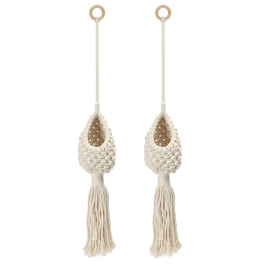 Spencer 2 Pack Macrame Plant Hanger - Hanging Planters Handmade Hanging Plant Holder Cotton Rope, Decorative Flower Pot Holder for Real & Fake Hanging Plants Indoor Outdoor Boho Home Decor