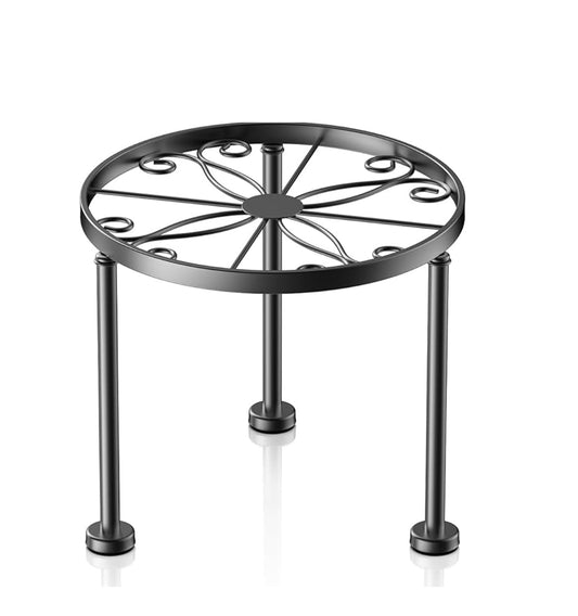 Chejievy 1 Pack Metal Round Plant Stands, Small Flower Pot Stand for Garden Home, Anti-rust Circle Plant holders Display Shelf for Indoor/Outdoor