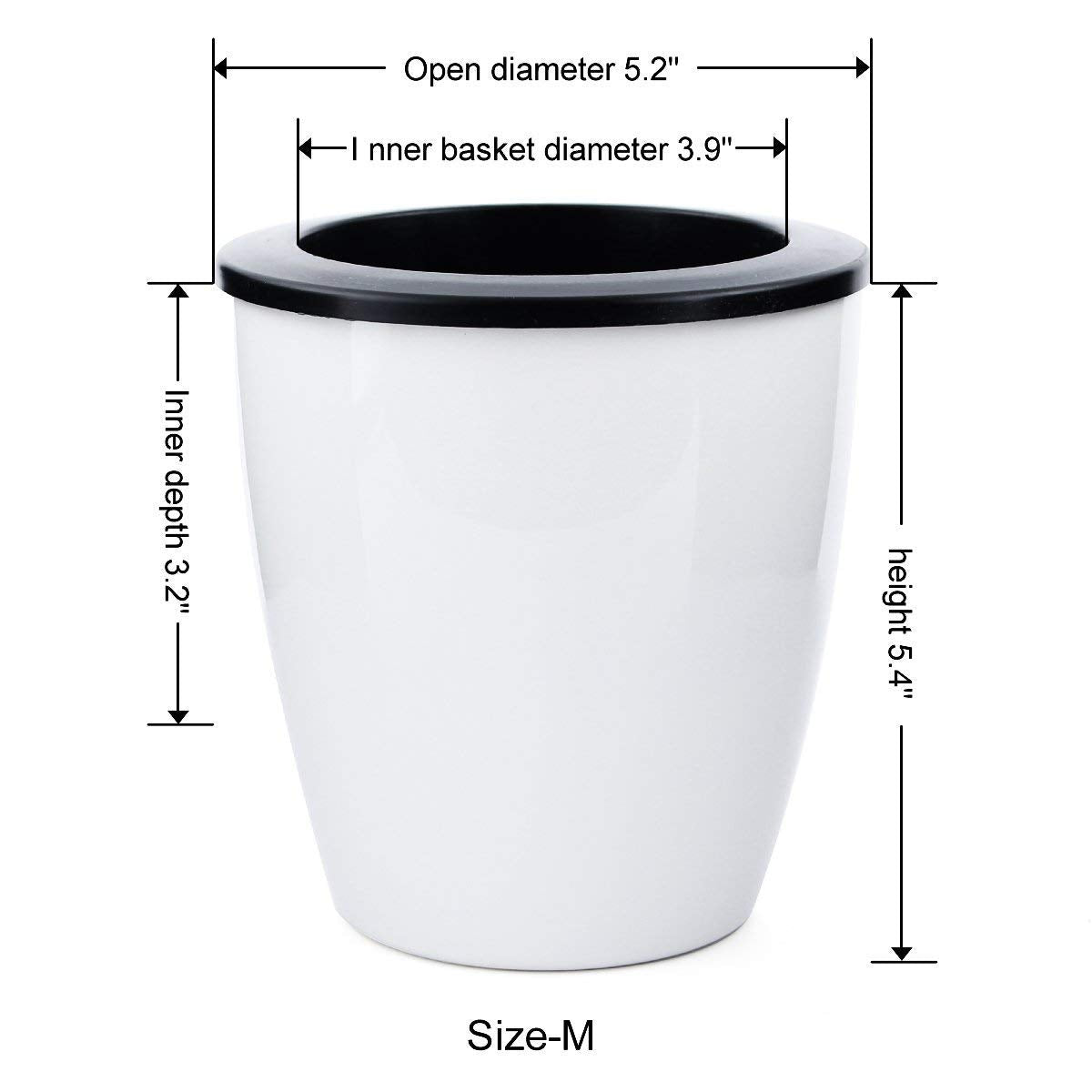 5.2“ Self Watering Planter White Flower Pot, 3 Pcs Medium Planter Pot, Mini Plant Pot, for All Plants, Herbs, African Violets, Succulents, Flowers Or Start Plants, White, 5 inch