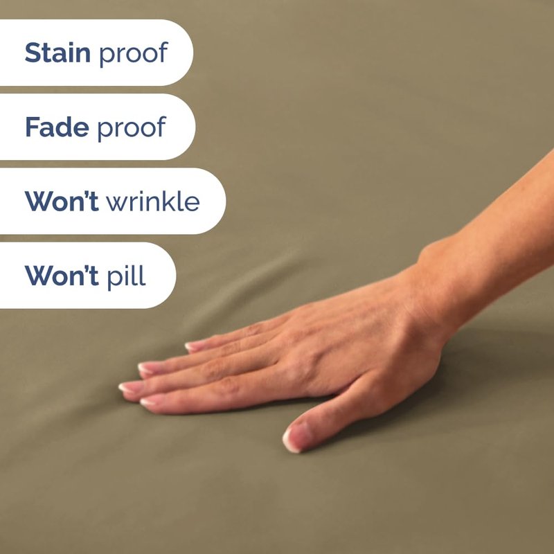 RV Short Queen Sheet Set 60 X 75 - 4 Piece RV Short Queen Bed Sheets - Soft, Breathable & Cooling - Designed for Bunks, Trailers and Campers - Fits 8” to 12" Mattress - Hotel Luxury Bedding - Khaki