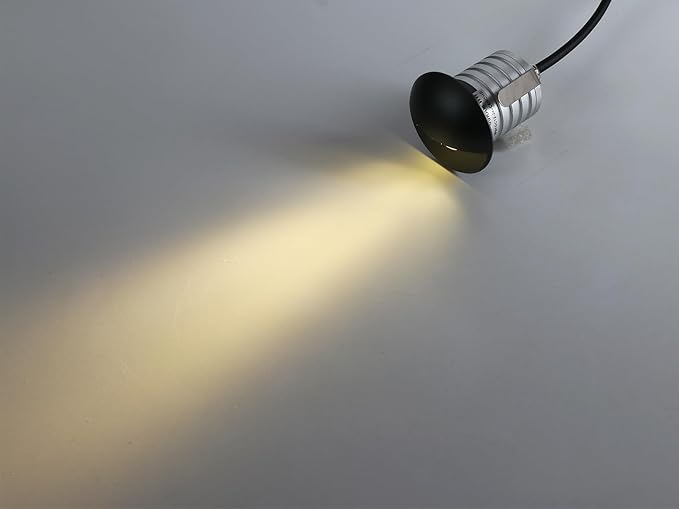 LED In-Ground Step Light- Half Moon Anti-Glare, 3W 12V-24V DC, Recessed Wall Lights, IP67 Waterproof, Buried Underground Outdoor Landscape Lighting,Warm White 3000K(1 Pack)