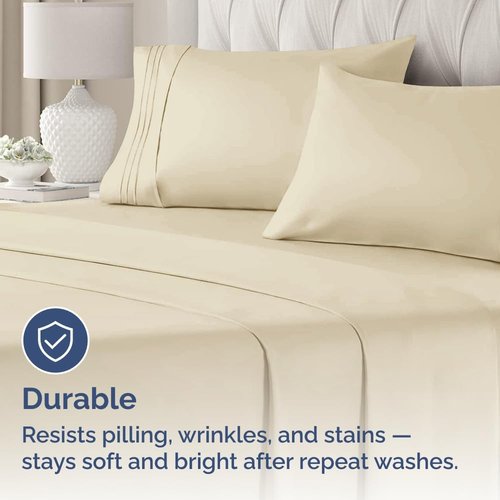 King Standard Pillow Cases - Ultra-Soft Hotel Quality Covers | Fade-Resistant & Wrinkle-Free | 2-Piece Set in Cream