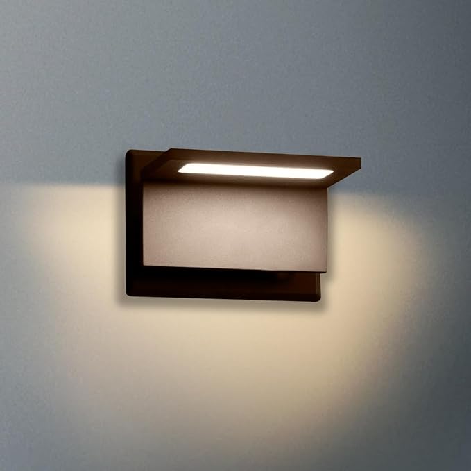 Wall Light Outdoor LED Wall Mount Lamp Modern Wall Sconce Lighting Lantern Fixture Grey Aluminum Lights for Porch Front Door Garden Yard Patio IP54 Waterproof 10W 680Lm 3000K
