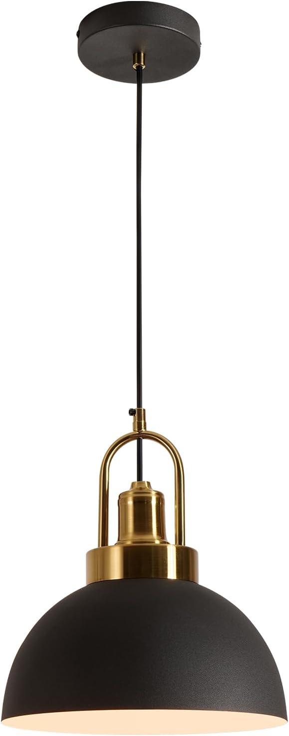 Vintage Industrial Pendant Light, Black and White 9.84 "Dome, Chandelier.78.74" line - Perfect for Kitchen Islands, Dining Rooms, hallways