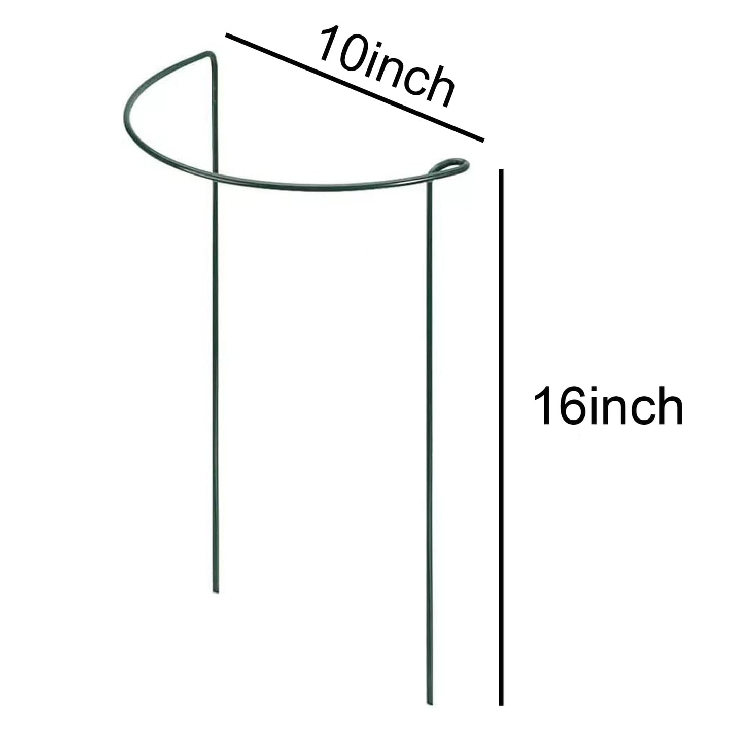 Plant Support Stakes,10Pack Metal Garden Plant Stake,Green Plant Support Ring Cage for Tomato,Rose,Flowers (10)