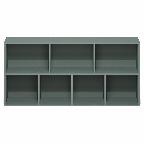 Furinno LUDER Book Shelf, 7-Cube Bookshelf, Bookcase with Open Shelves, 9.4 x 19.5 x 41.7, Easy Assembly, for Living Room, Bedroom, Home Office, Sage Green