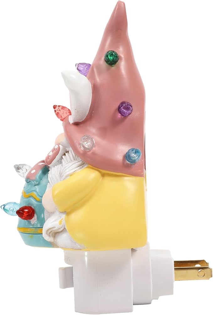 Bunny Campfire Flickering Nightlight, Rabbit Night Light Plug into Wall Easter Night Light with Switch (Easter Gnome Tree)
