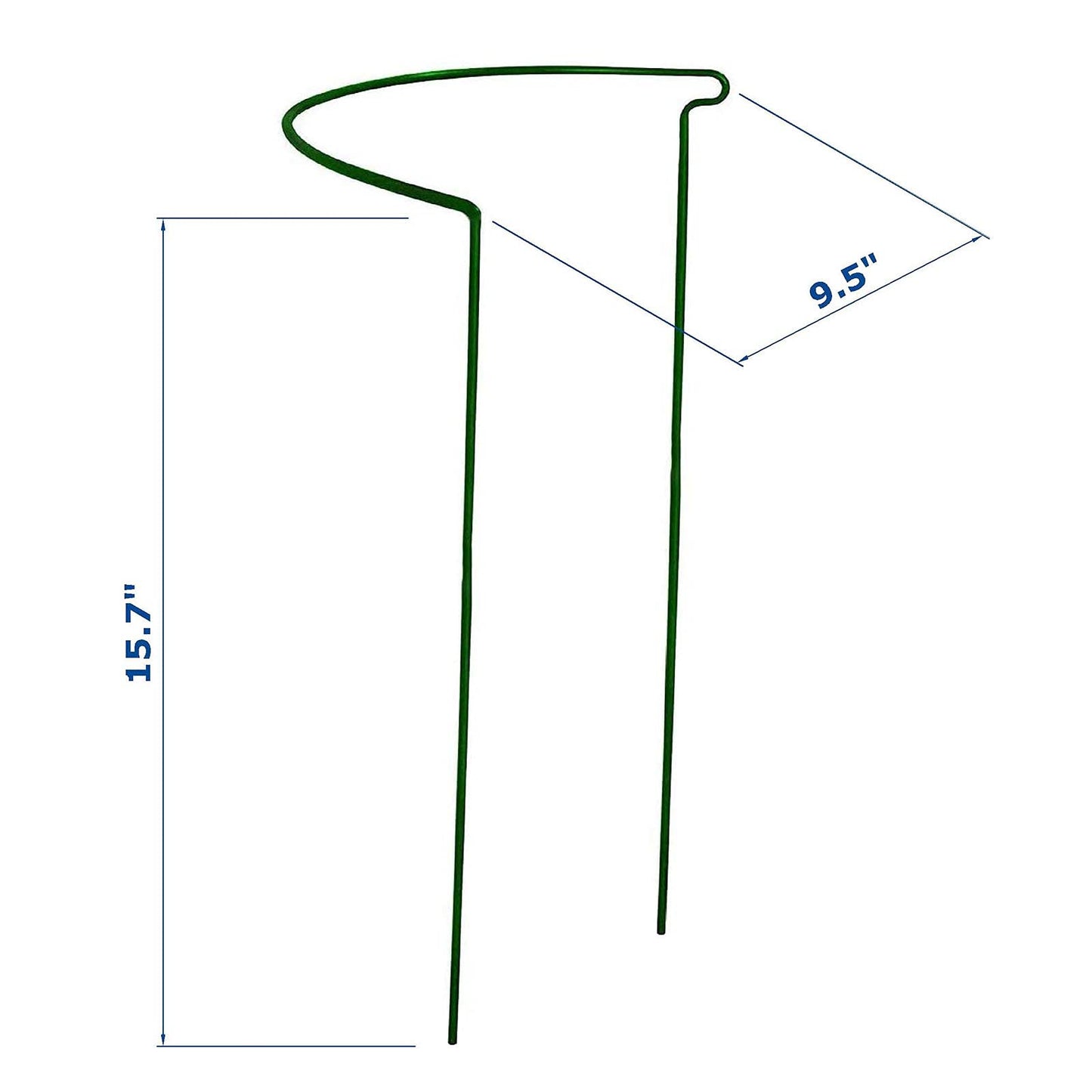 12 Pack 15.8 Inch High Plant Stake,Garden Plant Support,Half-Round Peony Cage Plant Ring Hoop