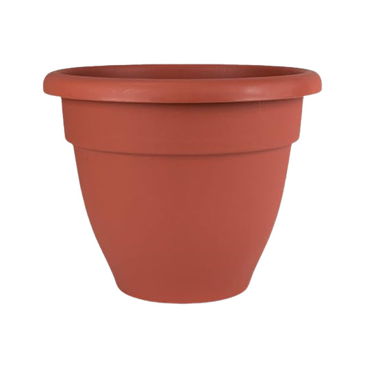 The HC Companies Caribbean Planter Pot - Outdoor & Indoor Plant Pot With Drainage Hole & Plug - Rolled Rim Plastic Pots For Plants & Flowers - Decorative Plant Pot (12" Clay, Pack of 1)
