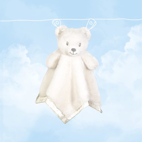 BEILIMU Bear Security Blanket Soft Baby Lovey Fluffy Blanket Unisex Lovie Snuggle Toy Baby Bear Stuffed Gift for Newborn, Boys and Girls, 16 Inch