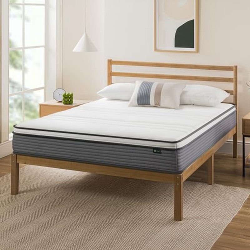 ZINUS 10 Inch True Support Hybrid Mattress [New Version], Queen, Fiberglass Free, Medium Feel, Motion Isolation, Certified Safe Foams & Fabric, Mattress in A Box