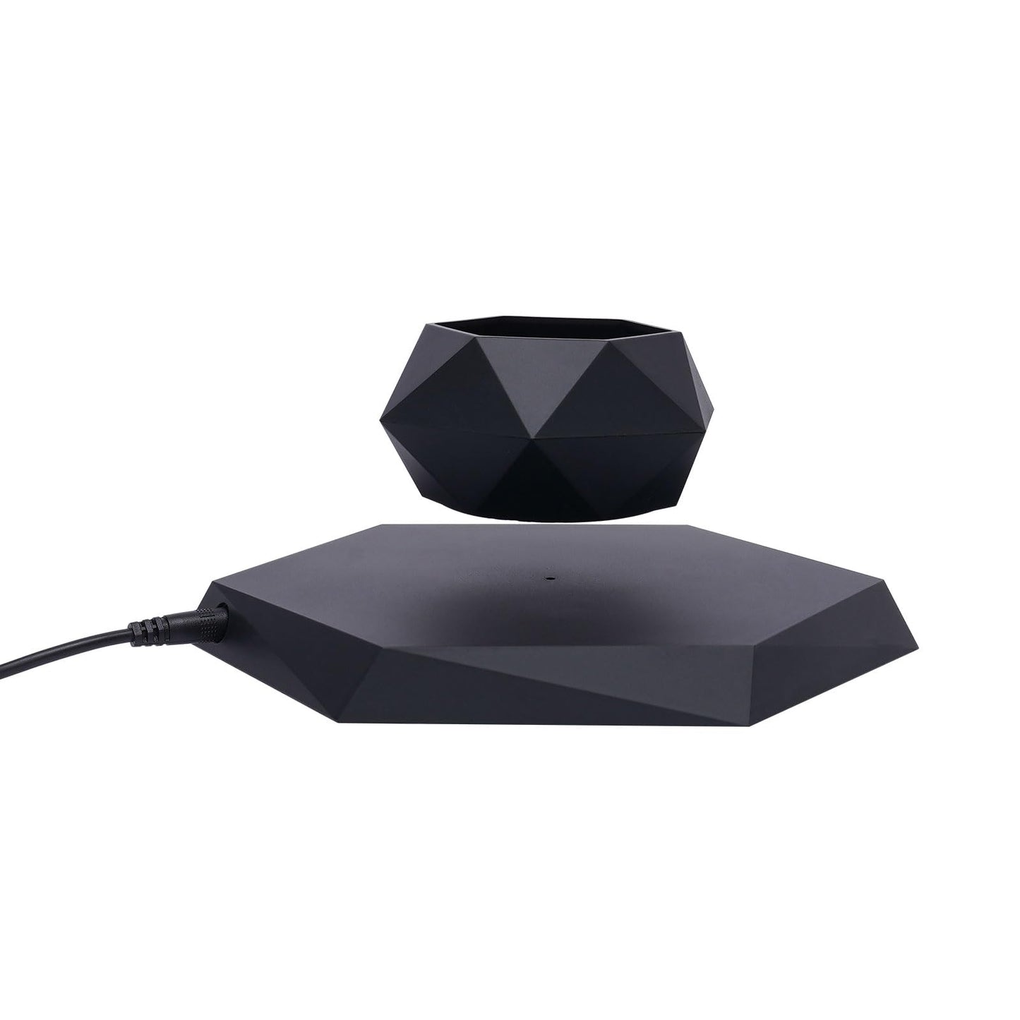 EEYBLAEEY Levitating Plant Pot Floating Plant Pot Magnetic Flower Air Bonsai Black Hexagon Suspension Floating 360 Degree Rotation Pot Home and Office Desk Decor