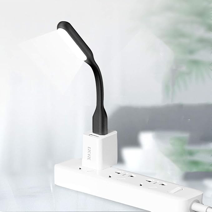 USB LED Light Lamp for Power Bank, Portable Eye Care Mini Night Light with Flexible Arm, USB Gooseneck Reading Lamps Book Light,Compatible for Desktop, Notebook Laptop (10-Green)