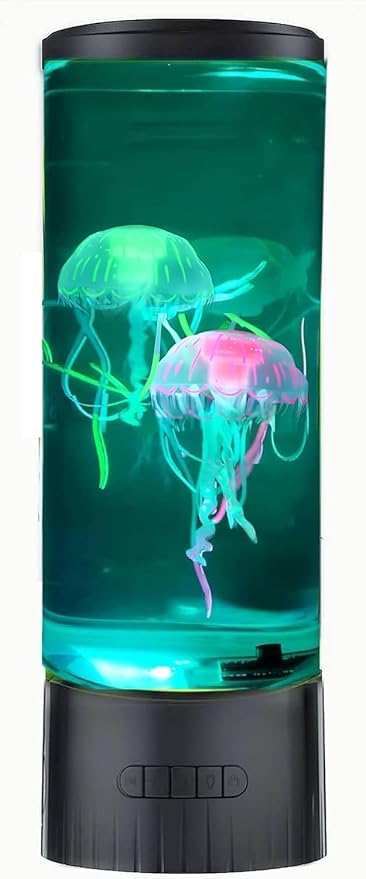CALOVER Jellyfish Lamp - Cool Ocean Decor Jelly Fish Aquarium Light Tank with Speaker White Noise - Unique Sensory Lights Gifts for Kids & Adults