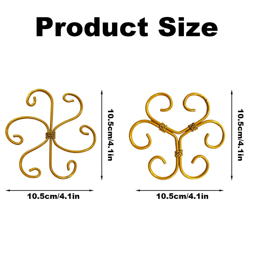 Fodeuxp 2025 New Metal Plant Stem Support Set, Golden Flower Climbing Plant Support Plant Trellis, Indoor Plants (3, Round, Rustic)