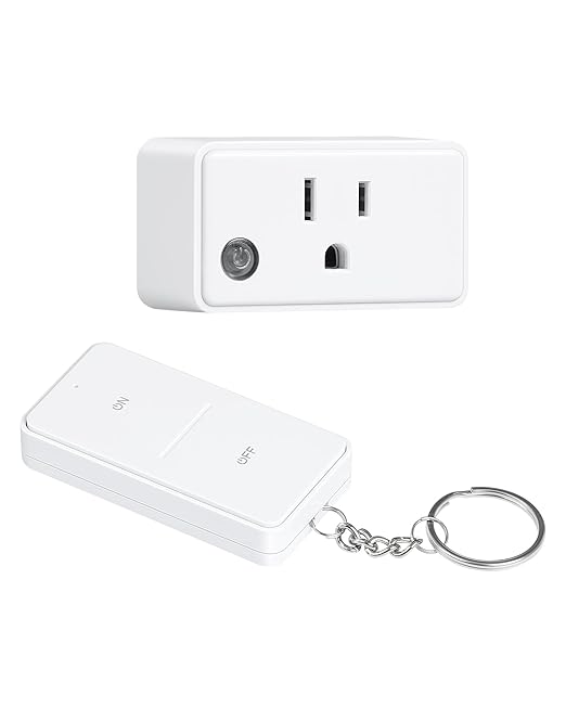 Remote Control Outlet, 200FT Long Range Wireless Light Switch, Mini Electrical Outlet Plug, 15A/1875W High-Power for Lamps, Lights, Household Appliances, FCC & ETL Listed