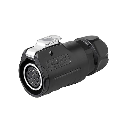 CNLINKO LP20 Reverse Mount 12-Pin Waterproof Circular Electrical Connector, IP68 Female Plug Male Socket for Automotive Machinery and Outdoor Use Quick Connect Aviation Connector (Plastic Plug)